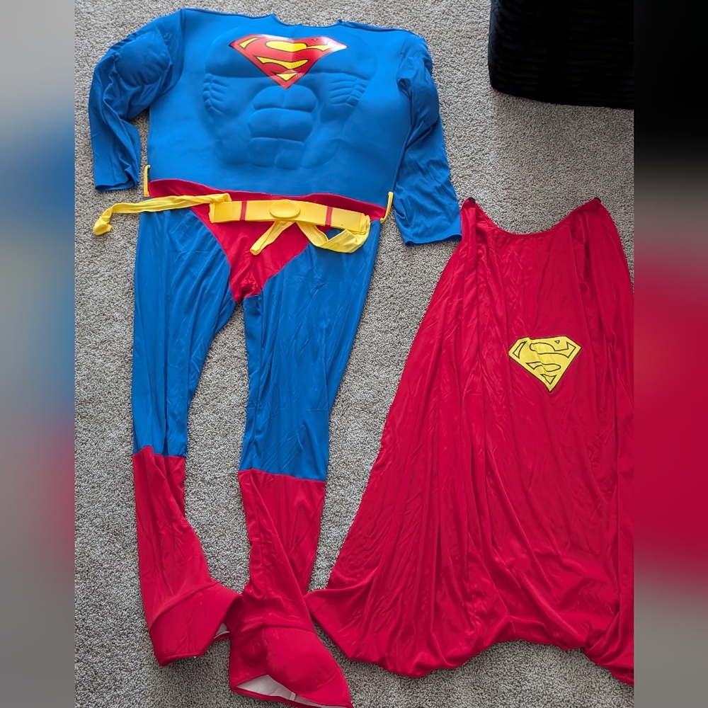 DC Super-Man Men's Costume - Blue, Red, and Yellow Size XL